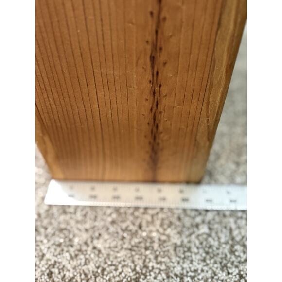 Vintage Wood Magazine Rack with Heart Cutouts Cottage Core 7 x 11 x 21" Tall - Picture 6 of 7